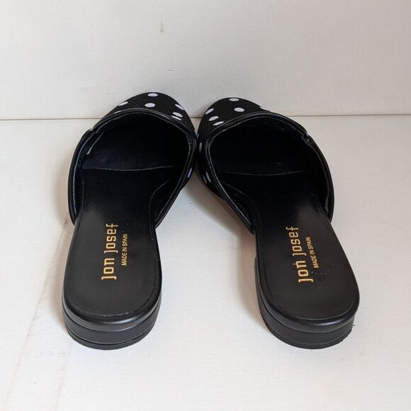 Jon Josef Black Polka Dot Slip On Mules Women's Size 6.5 - Picture 4 of 8